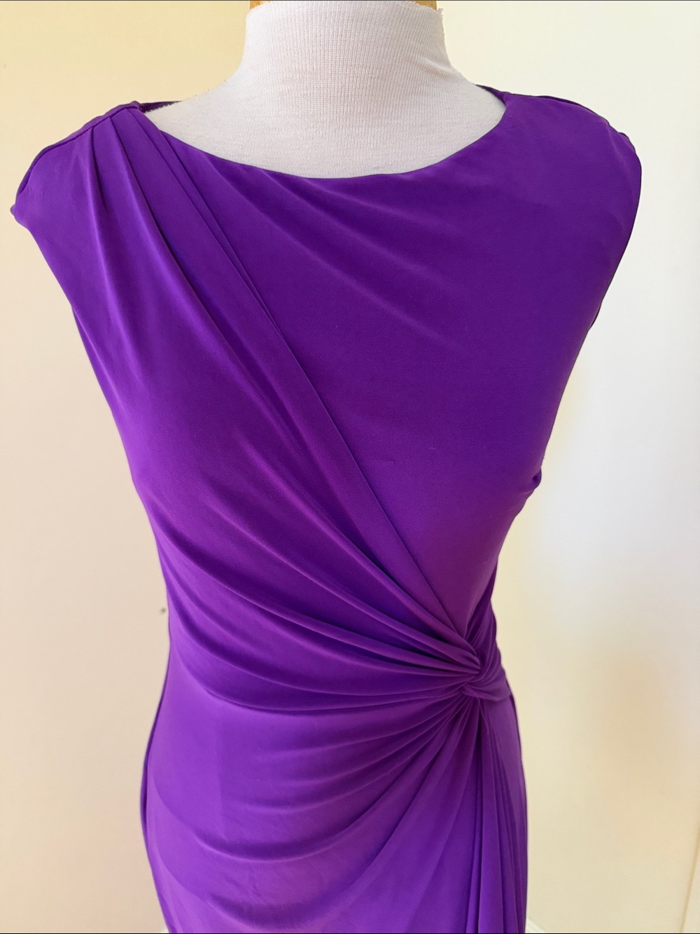 Lauren Ralph Lauren Sz 8, purple waist twist knot jersey dress.